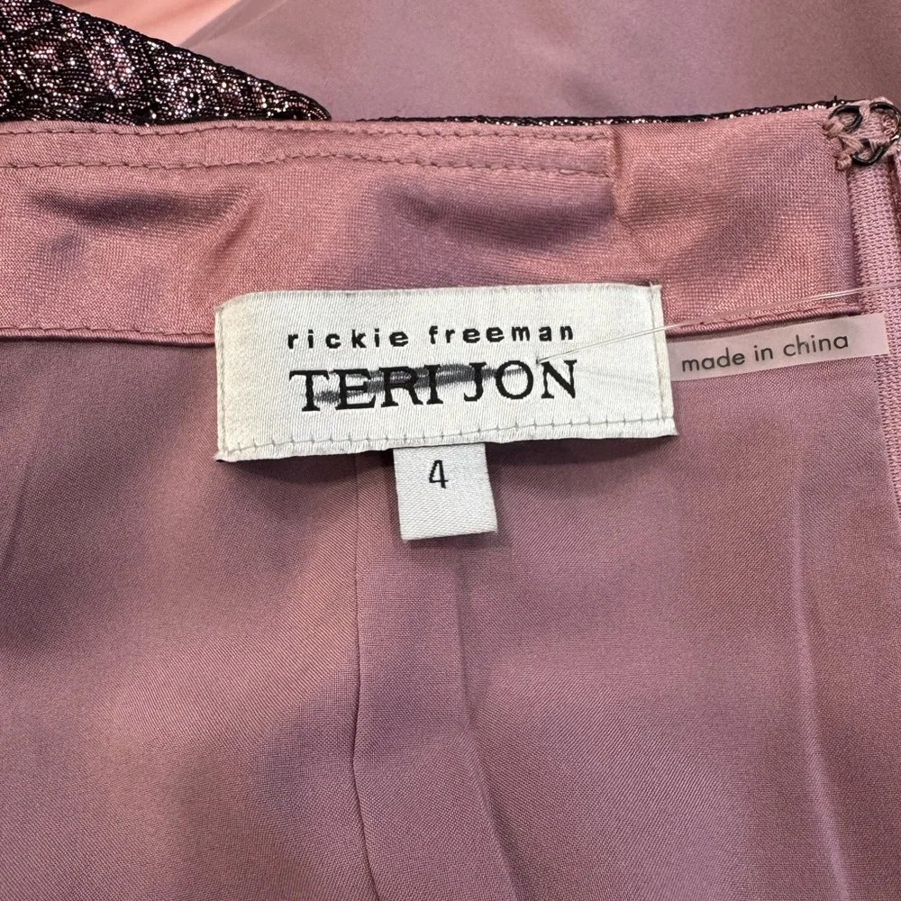 Teri Jon by Rickie Freeman Metallic Jacquard Bodice Off Shoulder Gown Dress - Picture 12 of 16